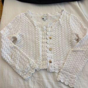 J. Crew Women's White Lace Cardigan